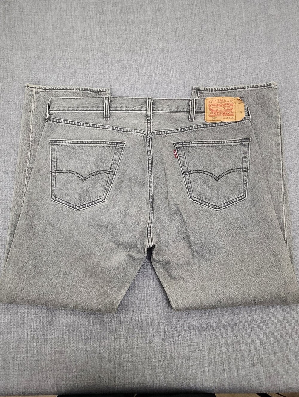 Levi's 501 Button Fly Grey Denim Jeans. 38 × 30 - Picture 3 of 11